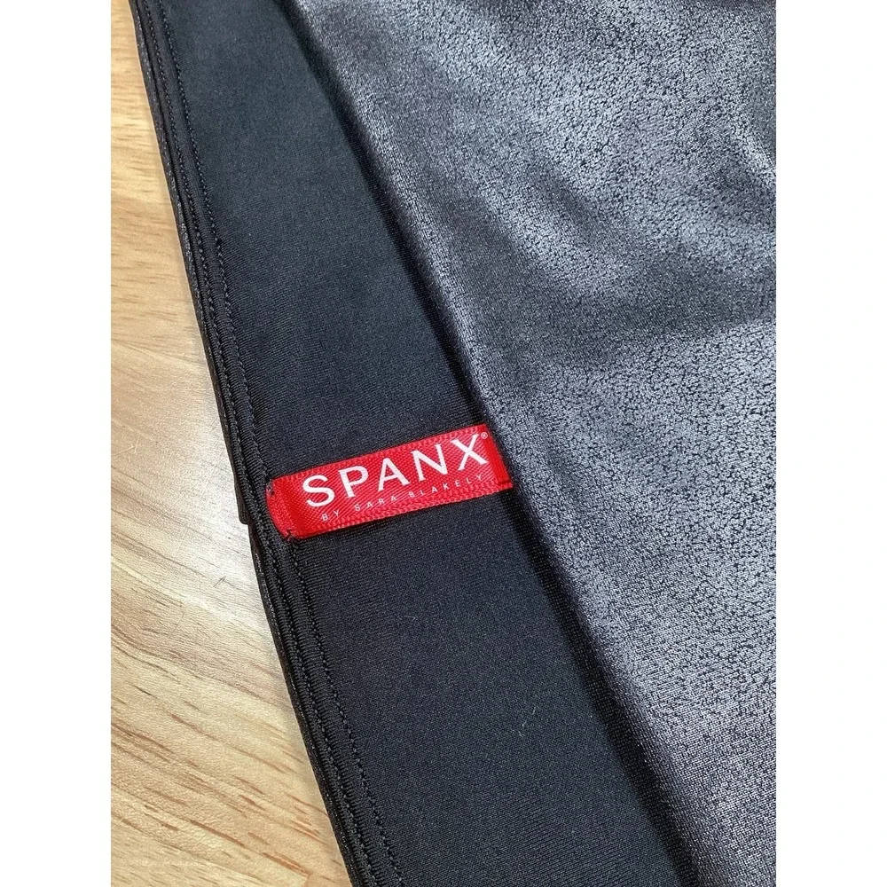 Spanx‎ Pencil Skirt Womens Large Black Faux Leather High Waist Pull On- NWT